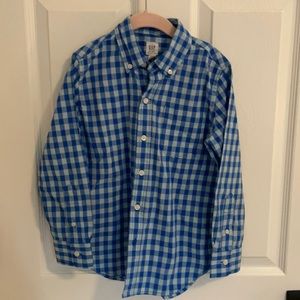 Blue gingham button down Gap LIKE NEW